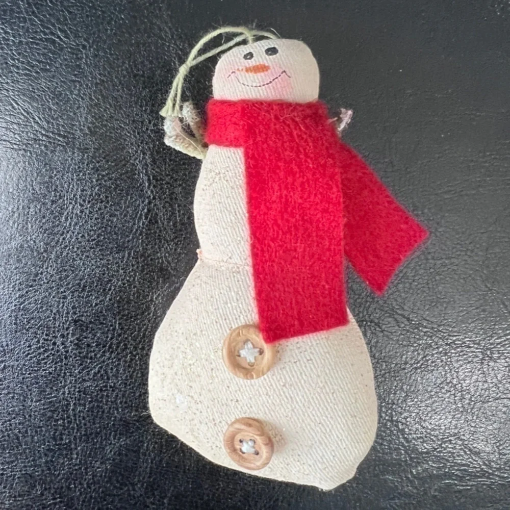 Handcrafted Christmas Tree Ornaments Set Angel Cat Snowman & Stocking